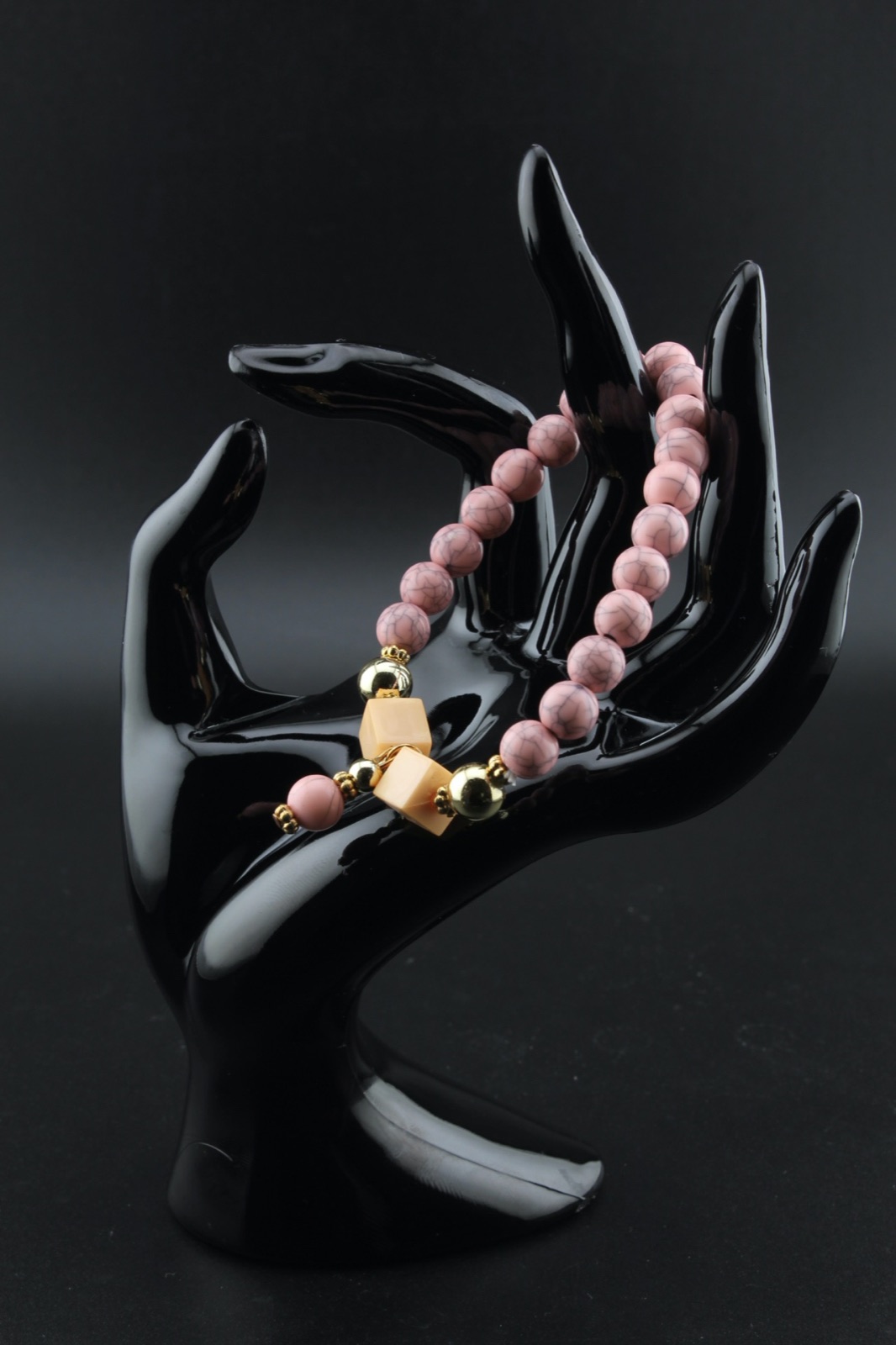 Dusty Rose Crackle Bracelet
