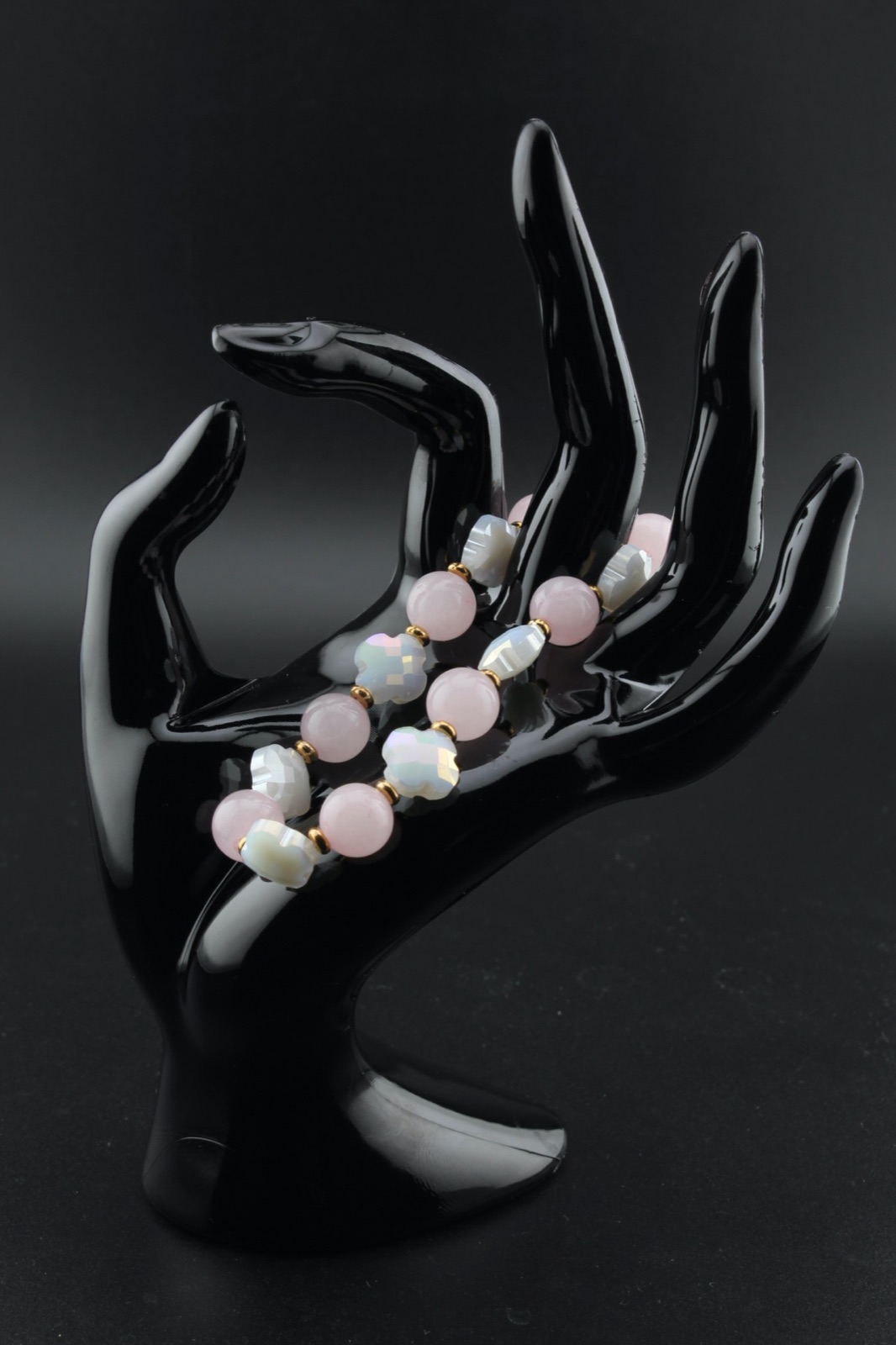 Rose Quartz Clover Duo