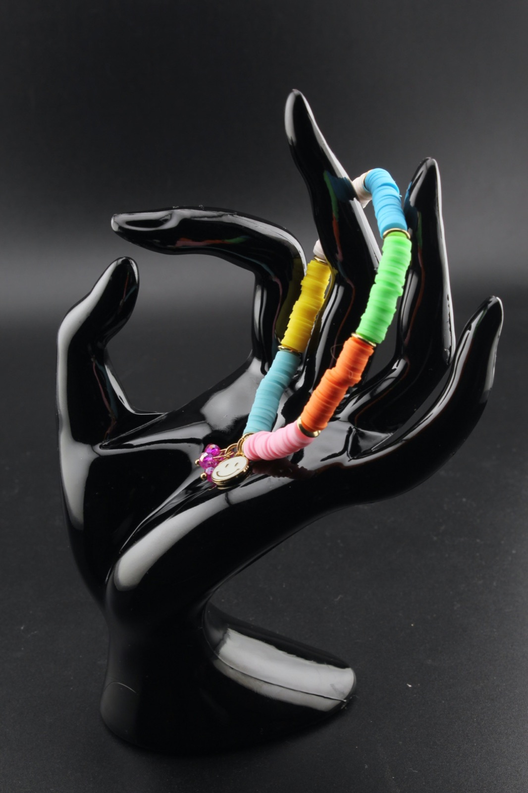 Smiley Rainbow Heishi Bracelet