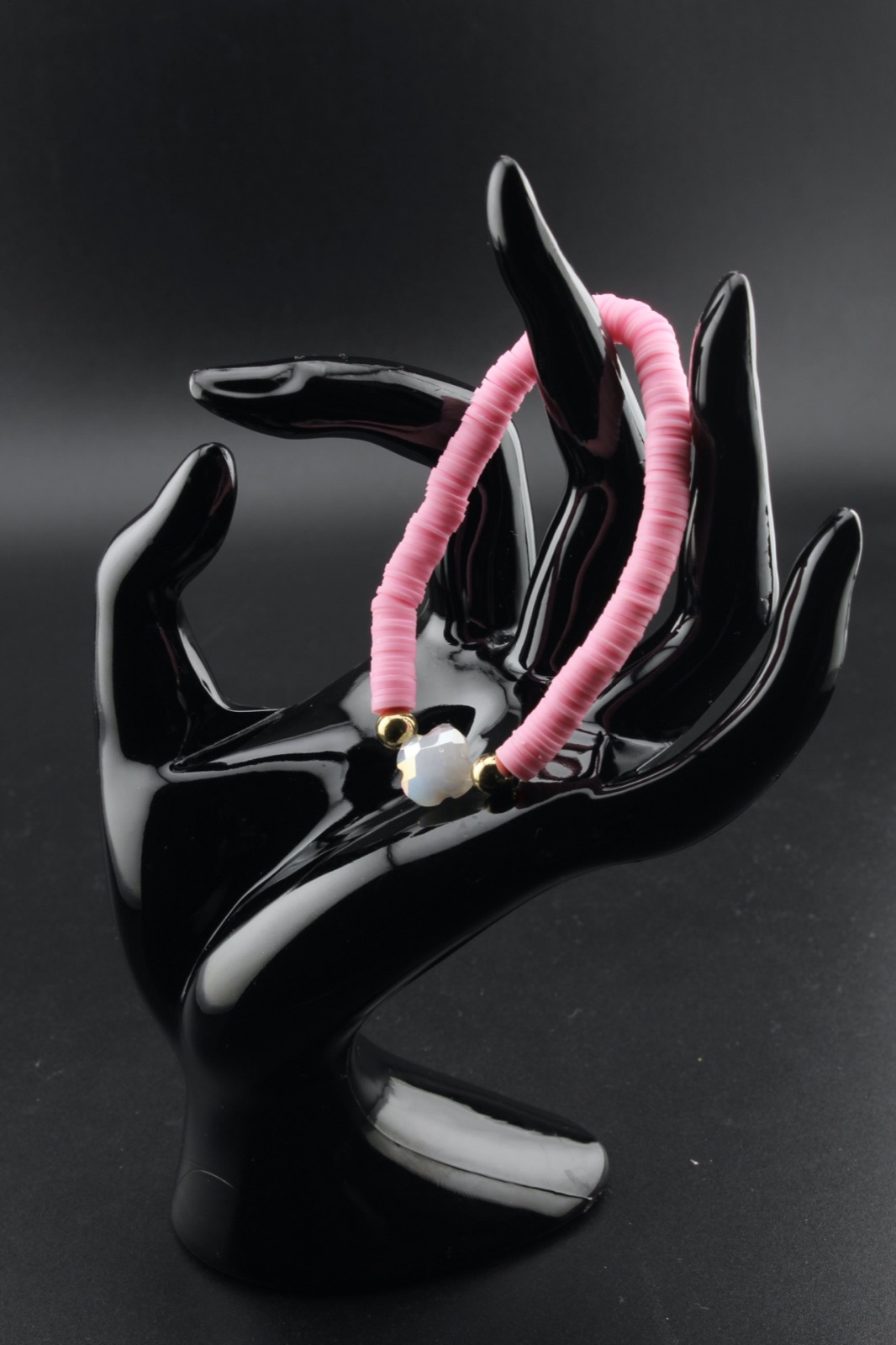 Opal Bloom Pink Heishi Bracelet