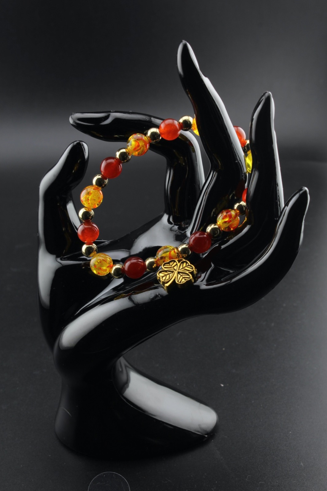 Amber Ember Clover Bracelet