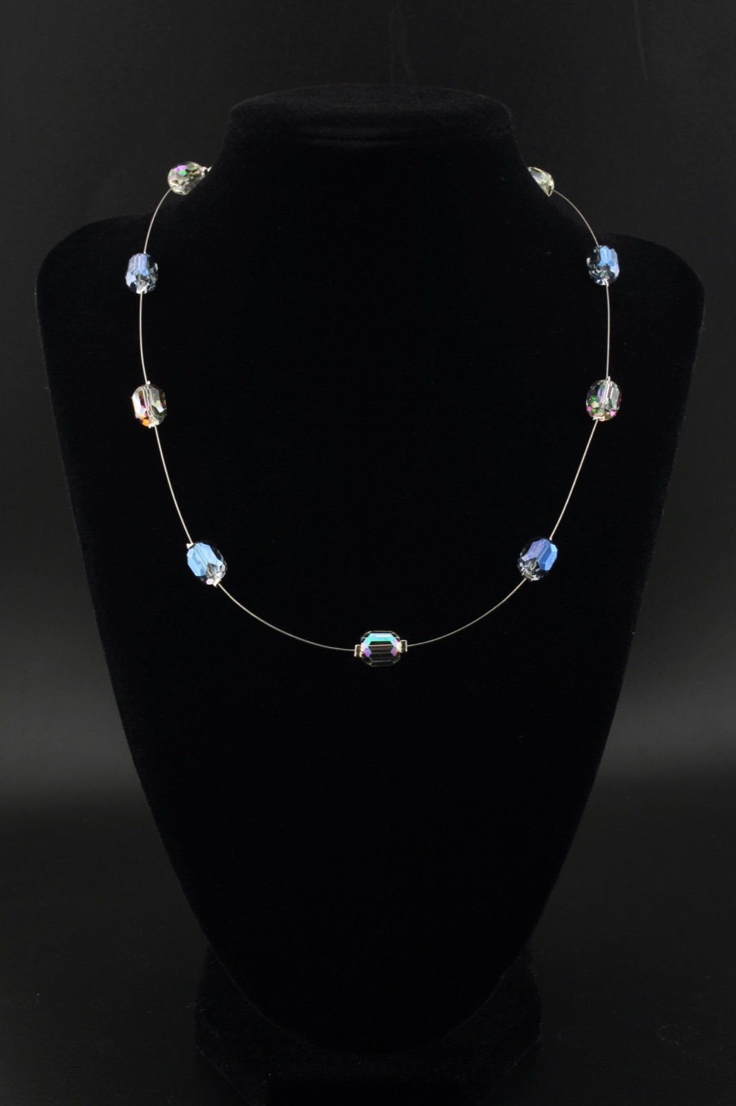 Floating Steel Blue Crystals