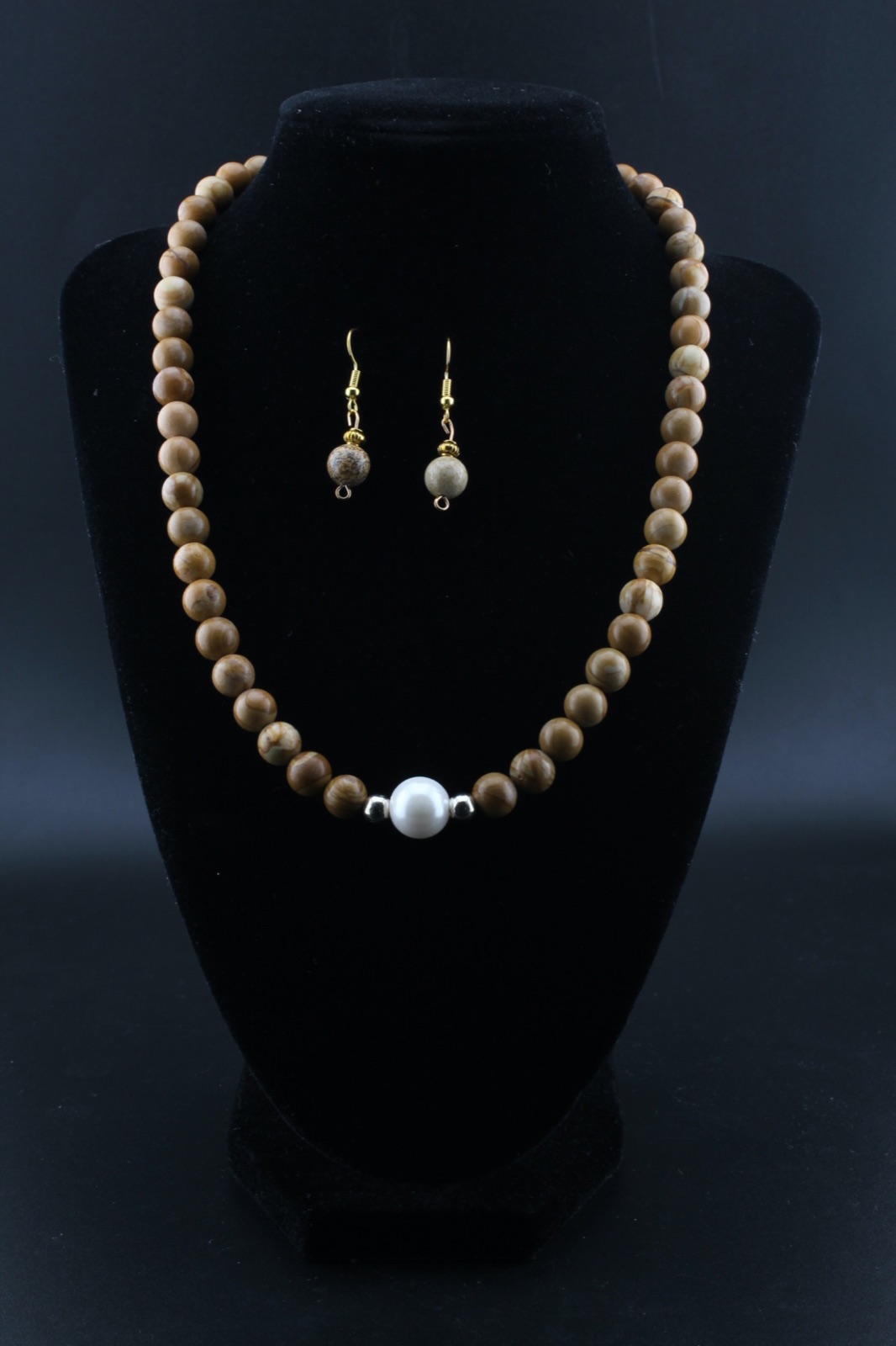 Caramel Jasper & Pearl Set